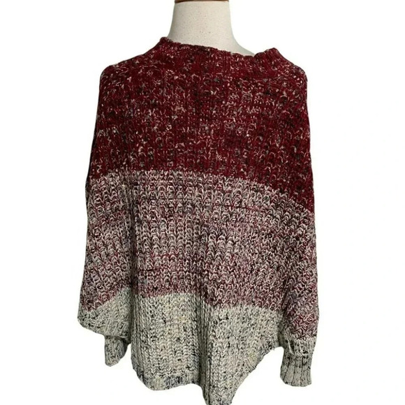 Simply Noelle S/M (8-10) wine & cream dolman sleeve sweater - Picture 3 of 5